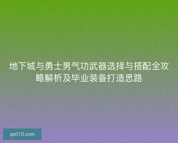 地下城与勇士男气功武器选择与搭配全攻略解析及毕业装备打造思路