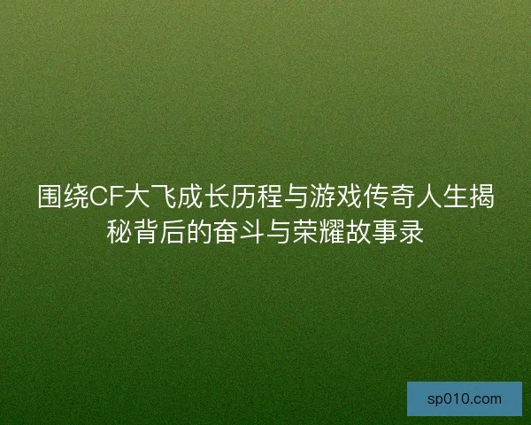 围绕CF大飞成长历程与游戏传奇人生揭秘背后的奋斗与荣耀故事录