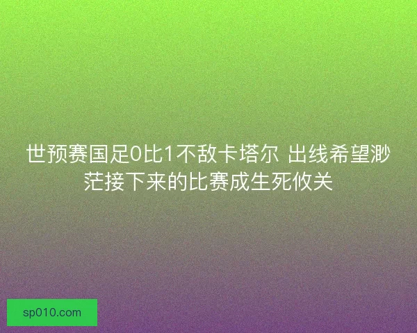 世预赛国足0比1不敌卡塔尔 出线希望渺茫接下来的比赛成生死攸关