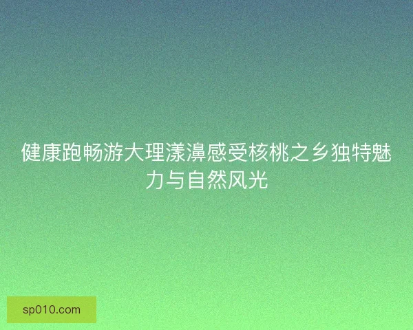 健康跑畅游大理漾濞感受核桃之乡独特魅力与自然风光